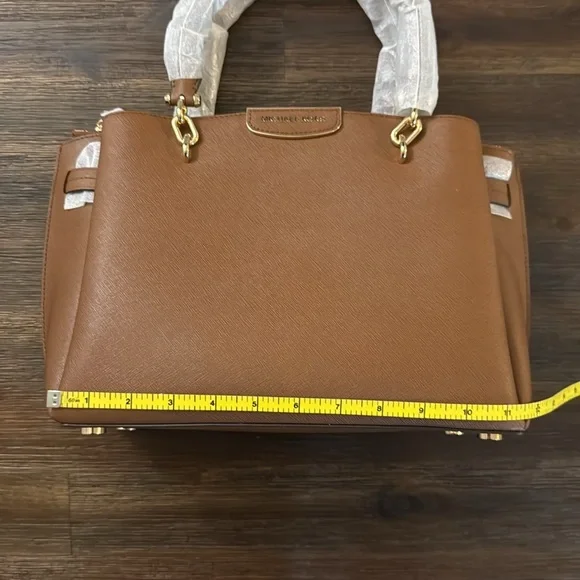 Michael Kors Rochelle Cognac Brown Large Saffiano Leather Bag NWT - Picture 14 of 16